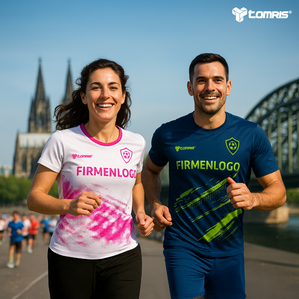 Individuelle Laufshirts für Unternehmen von Tomris Sports – perfekt für Firmenläufe, Teamevents und Corporate Sportbekleidung. Unsere atmungsaktiven, leichten und schnelltrocknenden Laufshirts können mit Ihrem Firmenlogo, Slogan oder Teamnamen bedruckt werden. Wählen Sie aus verschiedenen Schnitten, Farben und Größen – ideal für Ihr gesamtes Team.