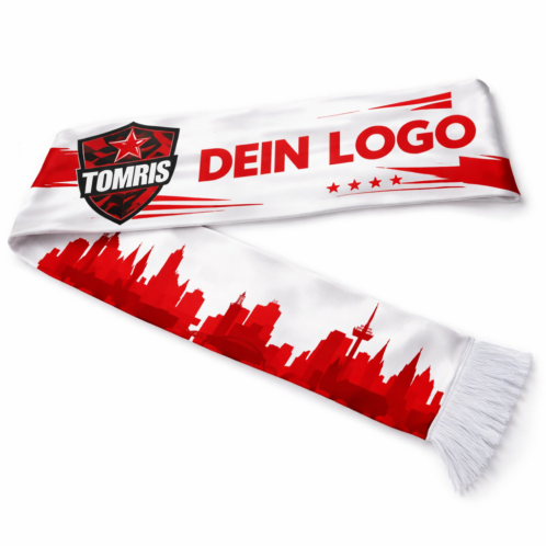 Individueller Fanschal mit Logo – 160×15 cm – beidseitig – mit Fransen (ab 50 Stück)